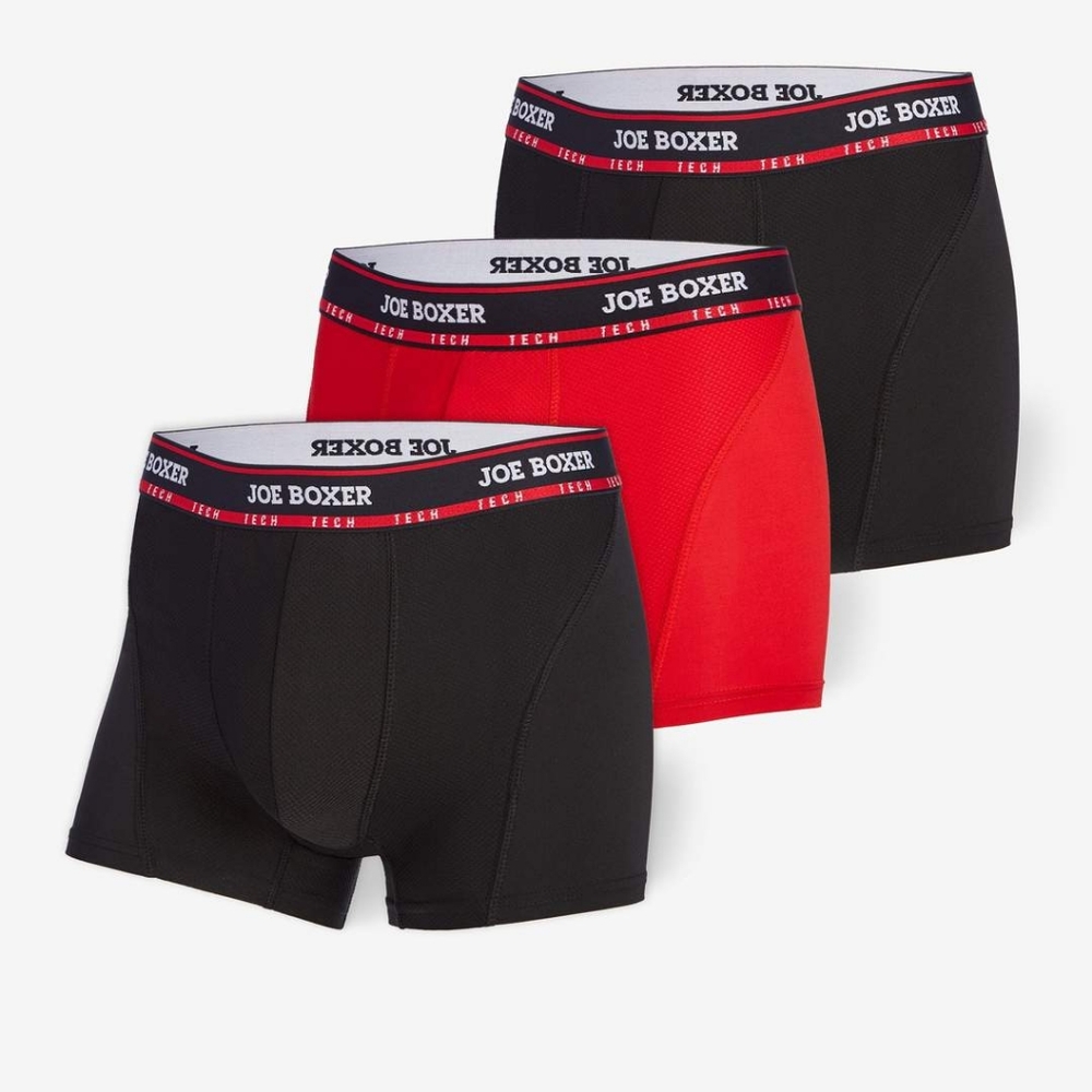 NWT ATHLETIC TECH - TRUNK BOXER-3pack Black & Red